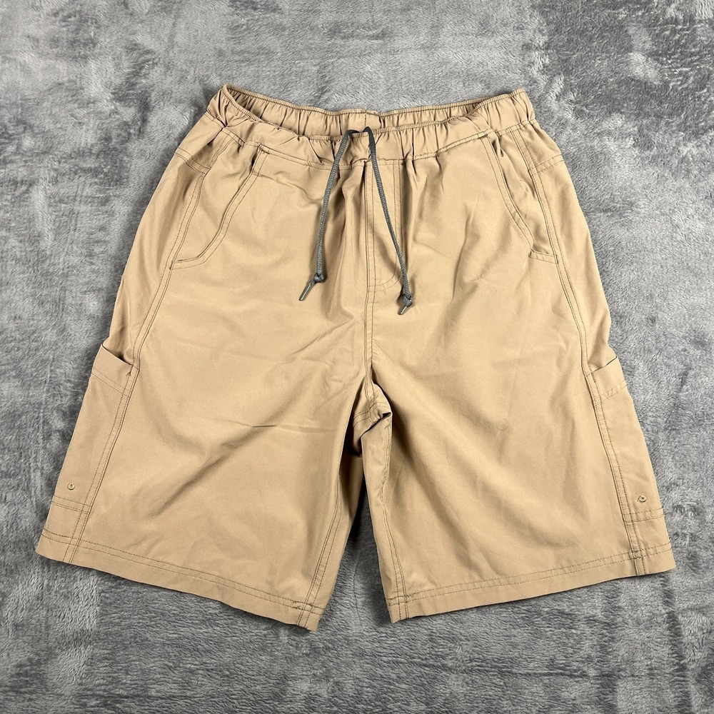 Magellan Outdoors Fish Gear MagRepel Cargo Shorts Mens Medium Beige Drawstring